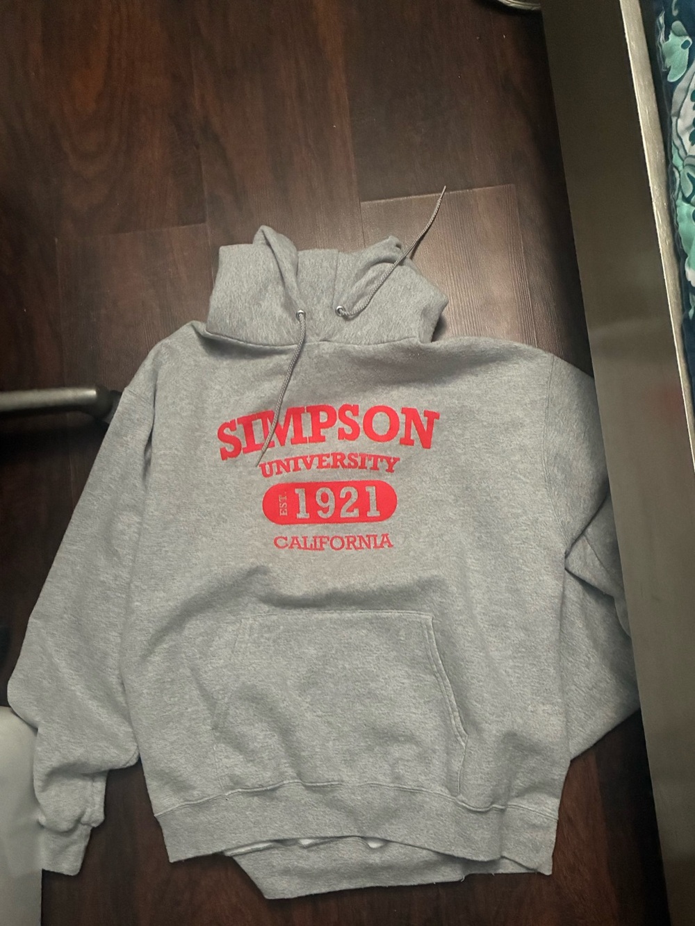 Champion Gray Crewneck Sweatshirt with Red University Logo